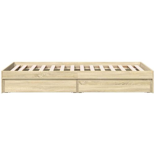 VidaXL Okvir za krevet s ladicama boja hrasta 90x190 cm drveni Slike