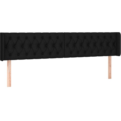  LED uzglavlje crno 203x16x78/88 cm od tkanine Slike