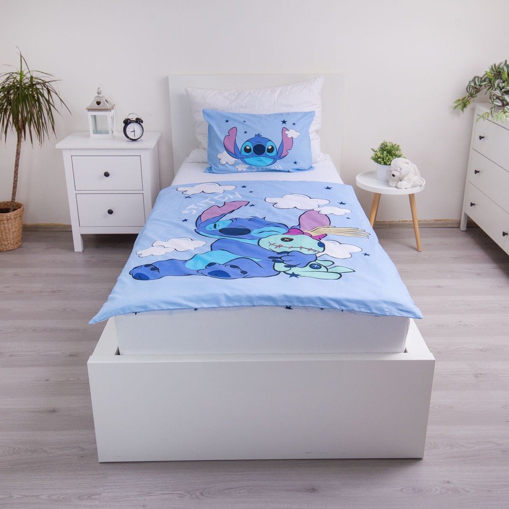 Jerry Fabrics Plava pamučna dječja posteljina za dječji krevetić 100x135 cm Lilo &amp;amp; Stitch &amp;quot;Clouds&amp;quot; &amp;ndash; Slike