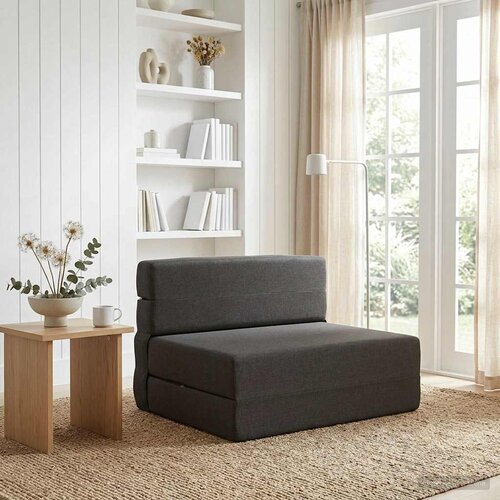 SOFA na razvlačenje Tamnosiva 70 x 72 x 60 cm Tkanina Cijene