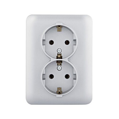 HAGER Utičnica Šuko dupla 250V Lumina WL1252 siva Cijene