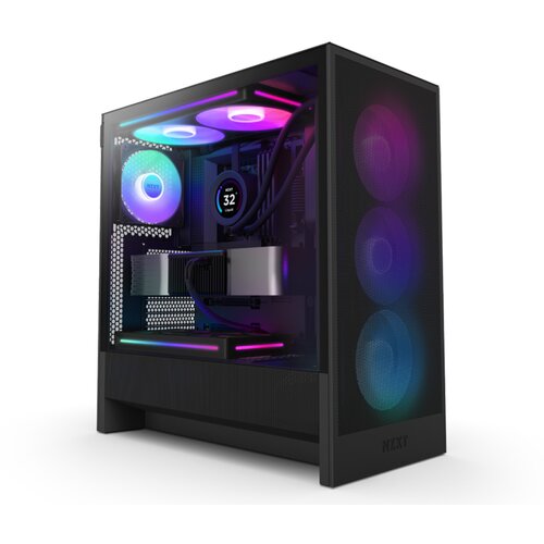 NZXT H5 Flow Black RGB mini-ITX, Micro-ATX, ATX, Mid-tower, 4x F120Q Fans Slike