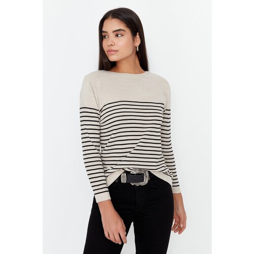 Trendyol Stone Striped Knitwear Sweater Slike