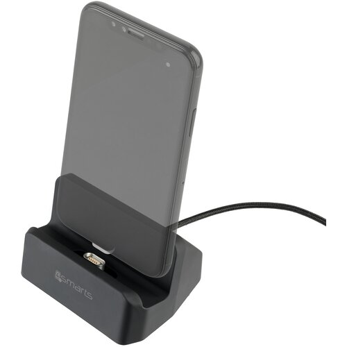 4SMARTS Magnetna Polnilna Postaja GRAVITYDock + Lightning in Micro-USB Priključek 10.5W - črn Slike