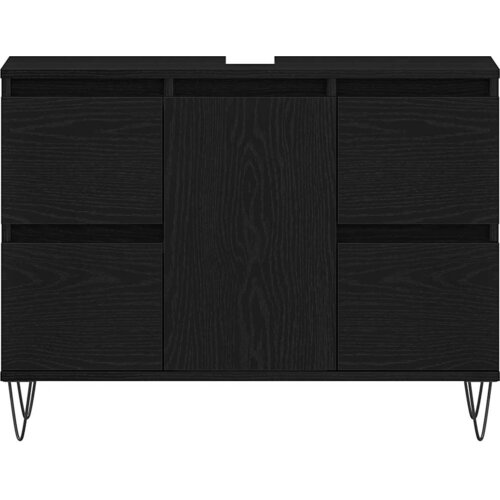  Kupaonski ormarić za sudoper Crni hrast 80 x 33 x 60 cm Slike