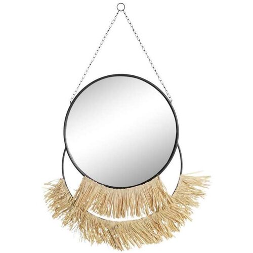  Zidno ogledalo DKD Home Decor Crna zlatan Prirodno šiške Boho 55 x 2 5 x 83 cm Cijene