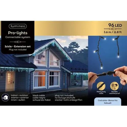  Novogodi&amp;scaron;nja Led rasveta Pro-lights Icicle toplo bele 96 led Steady Lumineo 493713 Slike