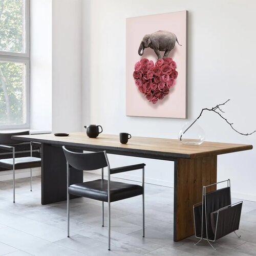  Slika - Elephant Lover (1-part) - Elephant Amid Pink Flowers 80x120 Standard Slike