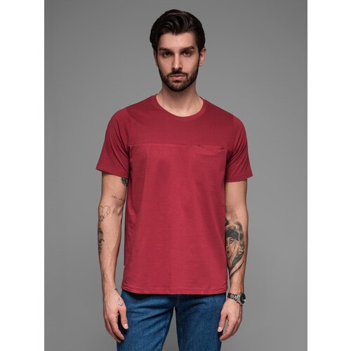Ombre LOOSE FIT men's t-shirt with pocket - red Cene