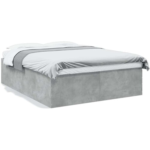  Posteljni okvir betonsko siv 150x200 cm inženirski les Slike