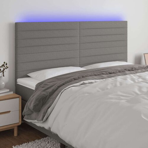  Uzglavlje tamnosivo 160x5x118/128 cm od tkanine Slike