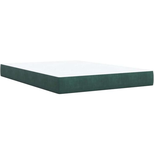 VidaXL Krevet s oprugama i madracem tamnozeleni 140x190 cm bar&amp;scaron;unasti Slike