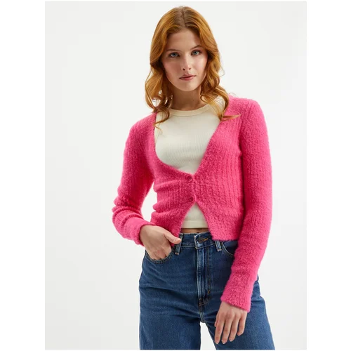 Noisy May Dark Pink Ladies Cardigan Sweet - Ladies