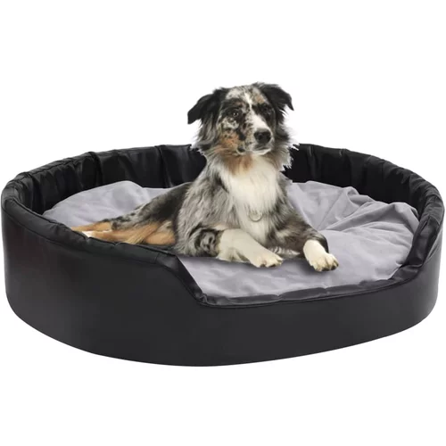  krevet za pse crno-sivi 99 x 89 x 21 cm od pliša i umjetne kože