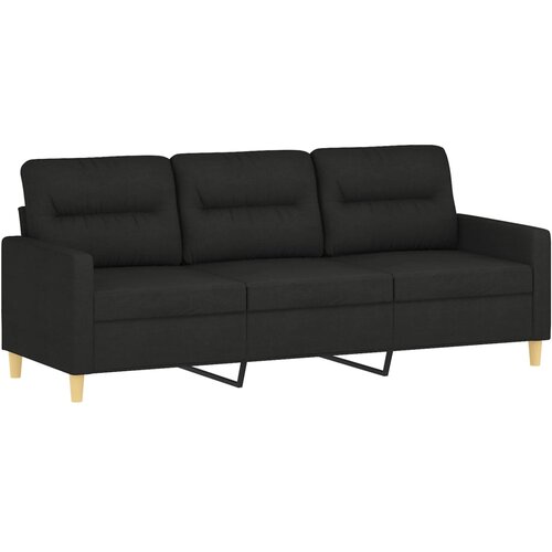  2-dijelni set sofa s jastucima crni od tkanine Slike
