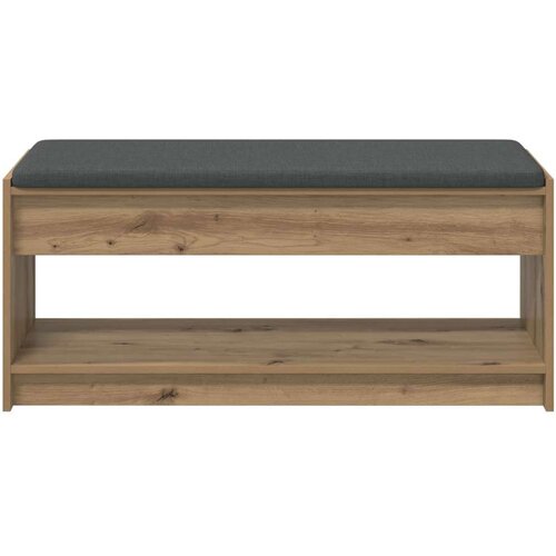  Klupa za hodnik s jastukom Umjetnički hrast 100 x 38 x 46 cm Slike