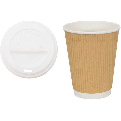  Papirnate &amp;scaron;alice za kavu s poklopcima 1000 kom 16 oz 400 ml Smeđa Slike