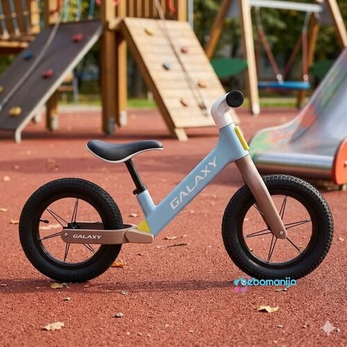 Balance Bike sa Gumama na naduvavanje 12" GALAXY COOPER sv.plava/braon - 540108 Cene