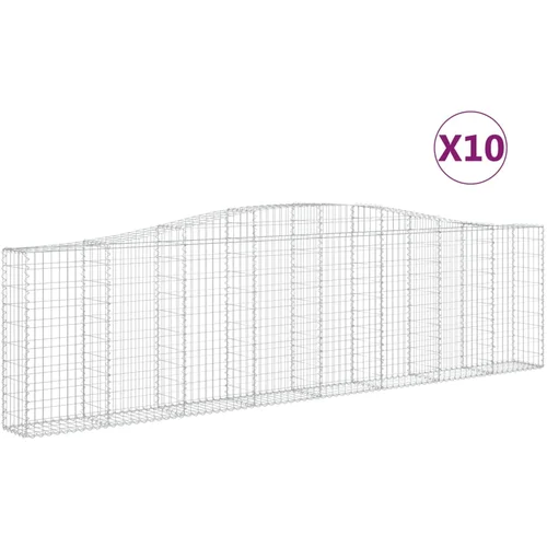 vidaXL Lučne gabionske košare 10kom 400x30x100/120cm pocinčano željezo