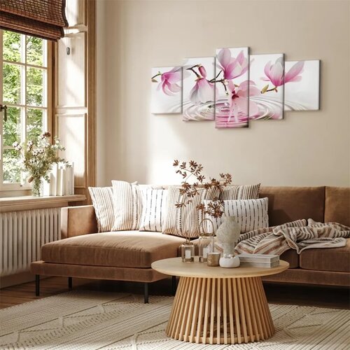  Slika - Magnolias over Water (5 Parts) Wide Pink 100x50 Cene