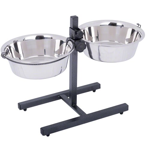 zooplus Pasji bar vklj. z 2 posodama iz nerjavečega jekla - 2 x 1,8 l, Ø 21 cm, višina do 38 cm Cene