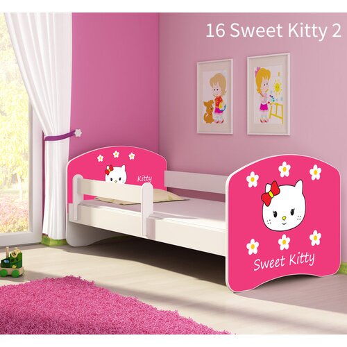  Otroška postelja ACMA z motivom, stranska bela 160x80 cm 16 Sweet Kitty 2 Cene