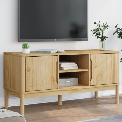 Furnova TV omarica FLORO voščeno rjava 114x43x55 cm trdna borovina, (21923760) Cene
