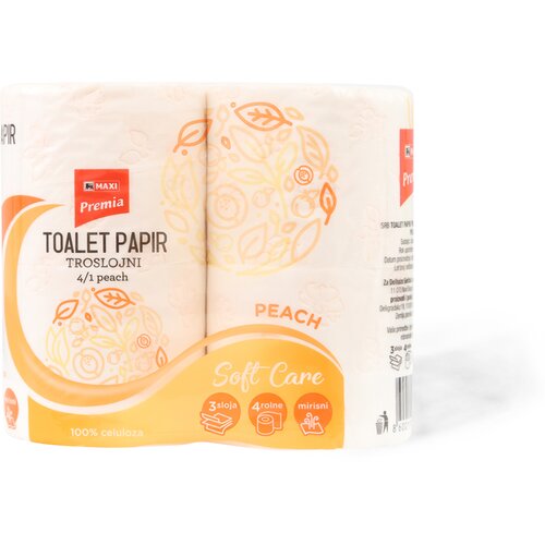Maxi toalet papir 4/1 3sl peach Slike