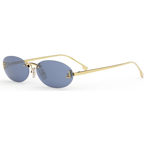 Fendi First Crystal Blue Oval Sunglasses ONE SIZE (54) Zlata/Modra Slike