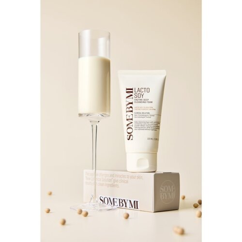 SOMEBYMI Lacto Soy Enzyme Deep Cleansing Foam globinsko čistilna pena s pomirjajočim učinkom 100 ml Slike