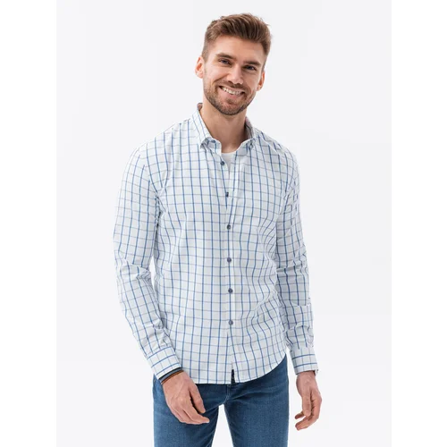 Ombre Men's shirt with long sleeves - white