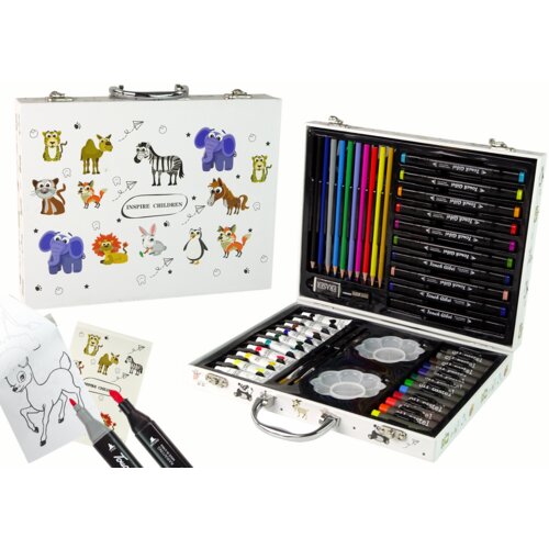 Lean Toys Komplet za male umetnike v kovčku 68 elementov Cene