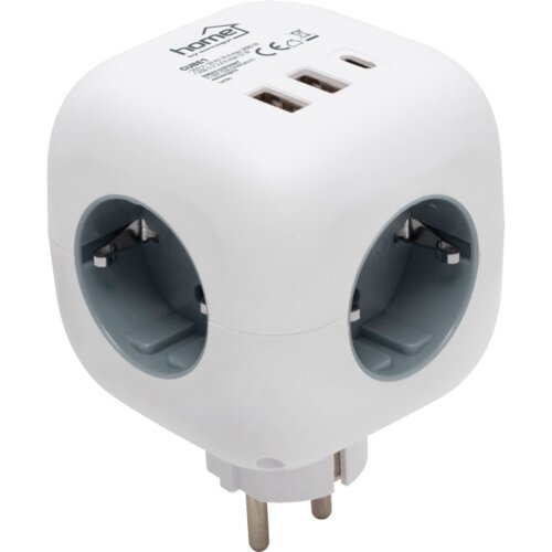Home Strujni razdjeljnik sa 3 utičnice, 3 x USB, kocka &amp;ndash; CUBE1 Slike