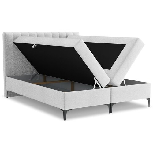 Makamii Boxspring krevet s prostorom za odlaganje 180x200 cm u srebrnoj boji Puhala &amp;ndash; Slike
