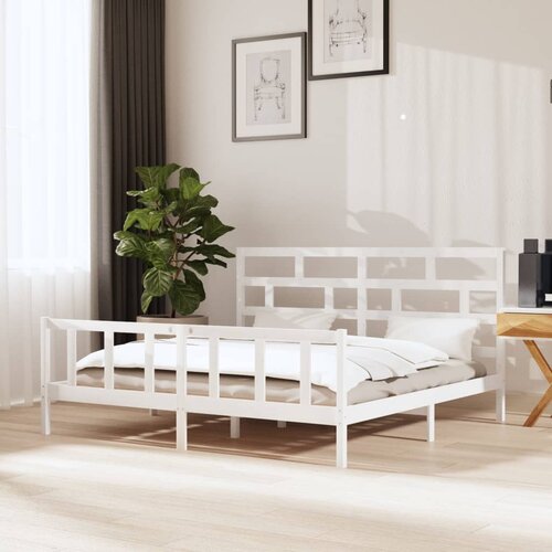 The Living Store Posteljni okvir bel iz borovine 200x200 cm - Posteljni Okvir, (21523113) Slike