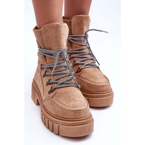Boto Women's Boots Suede Lace-Up Dark Beige Acorn Cene