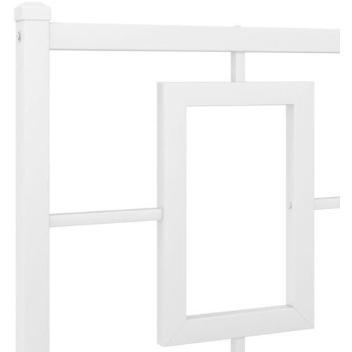  Metalni okvir za krevet s uzglavljem bijeli 140 x 190 cm Slike