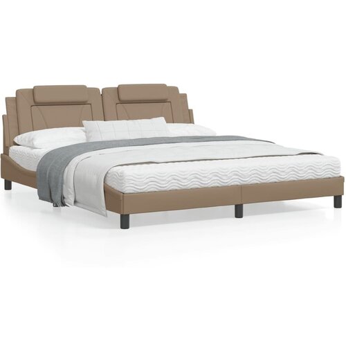 vidaXL Posteljni okvir z vzglavjem kapučino 180x200 cm umetno usnje Cene