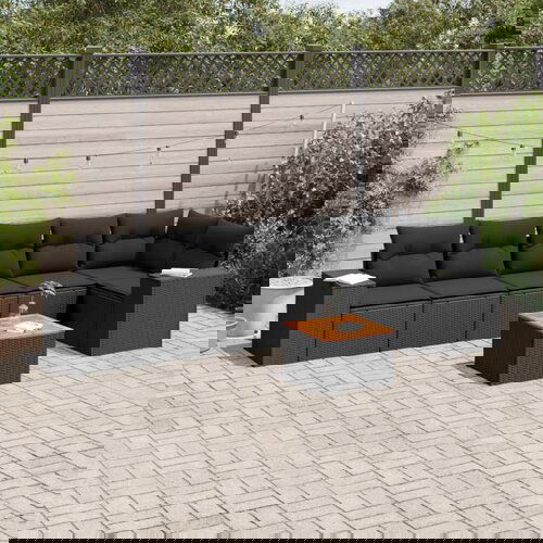 vidaXL 7-dijelni set vrtnih sofa od poliratana s jastucima crni Cijene