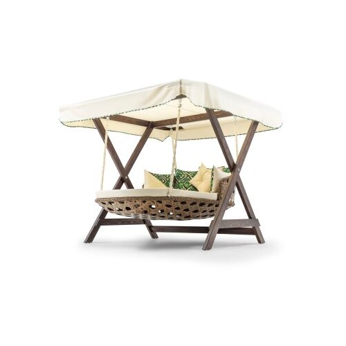 Hanah home Baštenska dvokrevetna stolica za ljuljanje Dominic Cream Cene