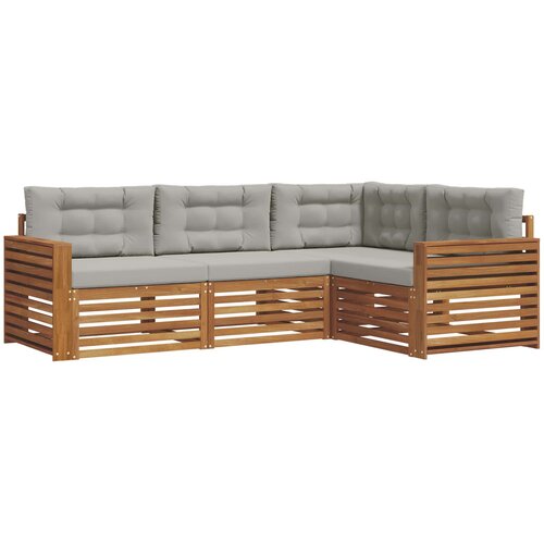 Set vanjskih sofa 4 kom. Prirodna i svijetlo siva Smeđa 251,5 x 172,5 x 73 cm Slike