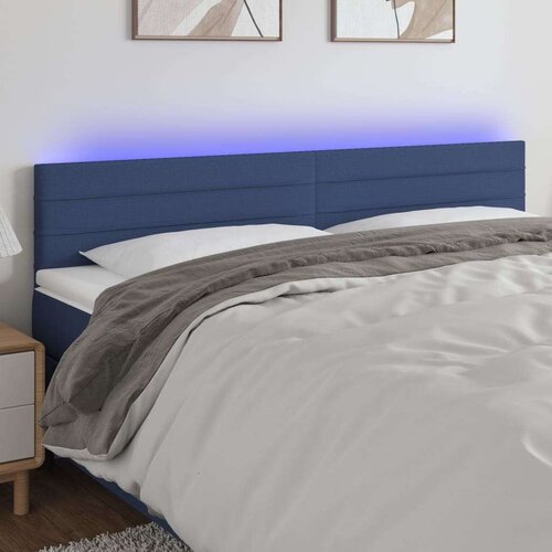  Uzglavlje plavo 160x5x78/88 cm od tkanine Slike