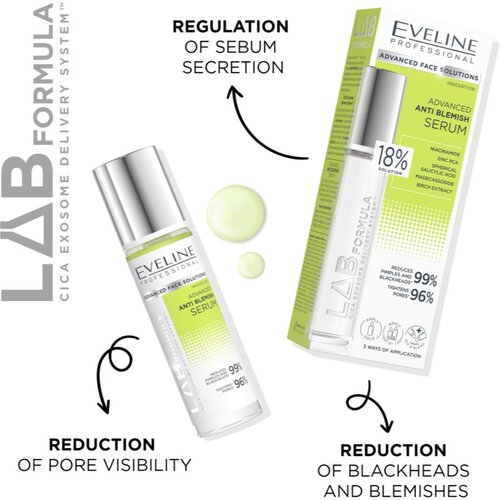 Eveline Cosmetics LAB Formula 18% Solution serum za nepravilnosti na koži lica 30 ml Slike