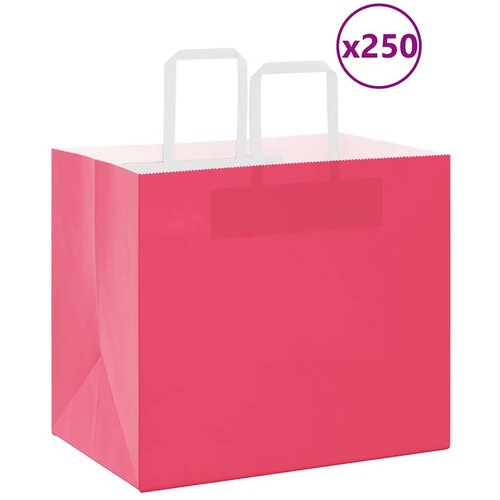  Papirnate vrećice 250 kom s ručkama ružičaste 32x22x28 cm Slike