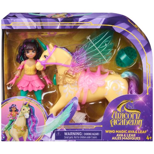 Unicorn Academy Wing Magic Ava in Leaf, gibljiva lutka in samorog z krili Slike