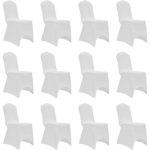 vidaXL Navlake za stolice rastezljive bijele 12 kom