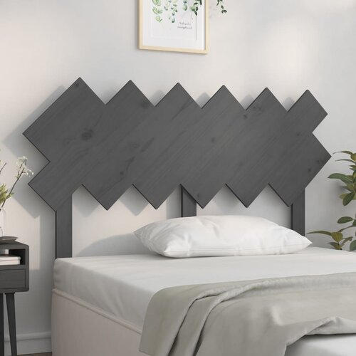 VidaXL Uzglavlje za krevet sivi 132x3x81 cm od masivne borovine Slike