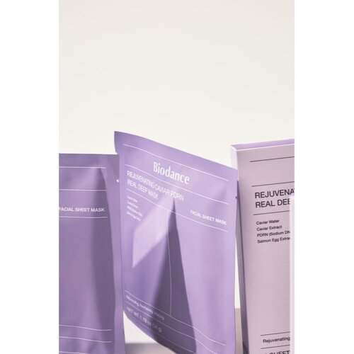 BIODANCE Rejuvenating Caviar PDRN Real Deep Mask revitalizacijska maska za obnavljanje kožne barijere 34 g Slike