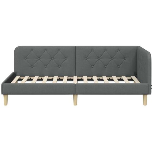 VidaXL Kutni okvir kreveta Tamno siva 100 x 200 cm tkanina Slike