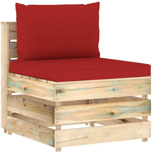 vidaXL Modularna srednja sofa s jastucima od zeleno impregniranog drva Cene